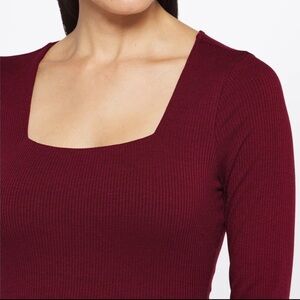 Nine Britton - Square Neck Wine Knit Sweater